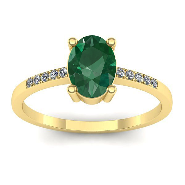 Inel de logodna cu smarald oval