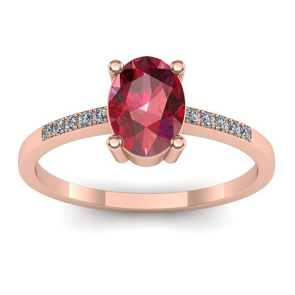 Inel cu rubin oval