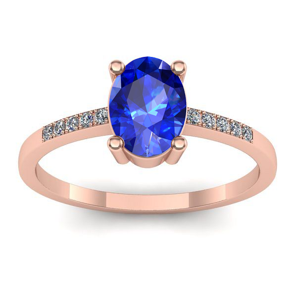 Inel de logodna cu safir oval