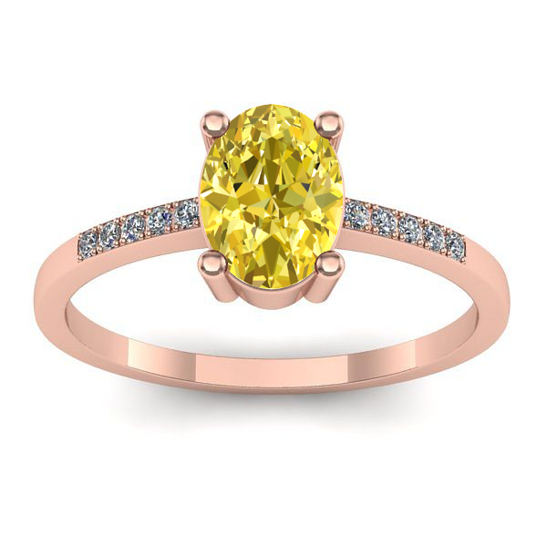 Inel cu safir galben oval