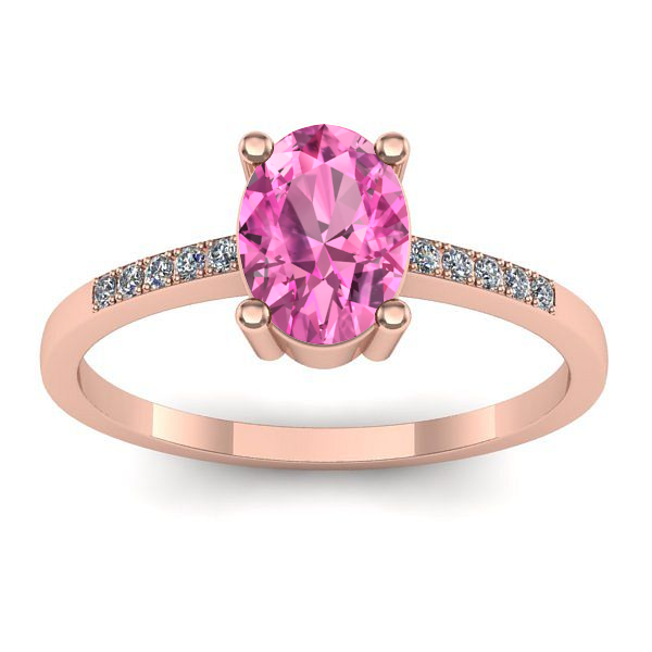 Inel logodna cu safir roz oval