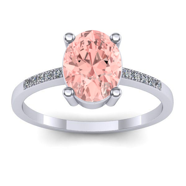 Inel cu diamant de laborator roz oval