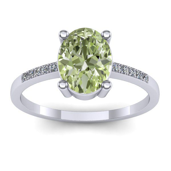 Inel de logodna cu diamant de laborator verde oval