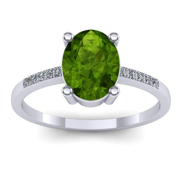 Inel de logodna cu peridot oval