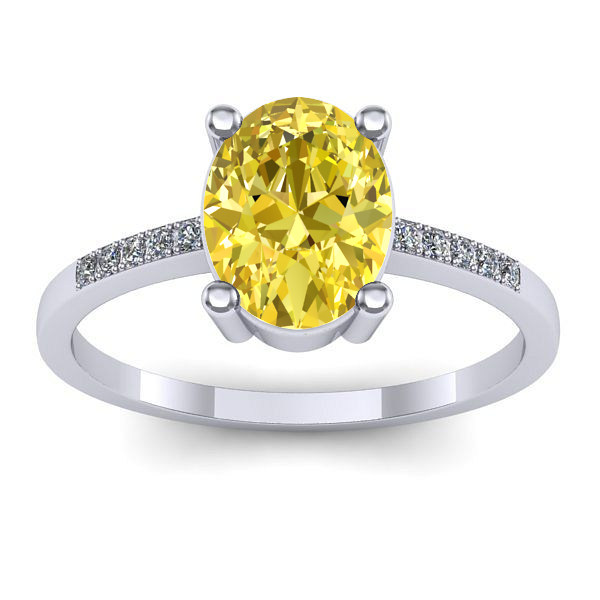 Inel logodna cu safir galben oval