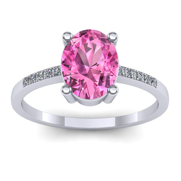 Inel cu safir roz oval