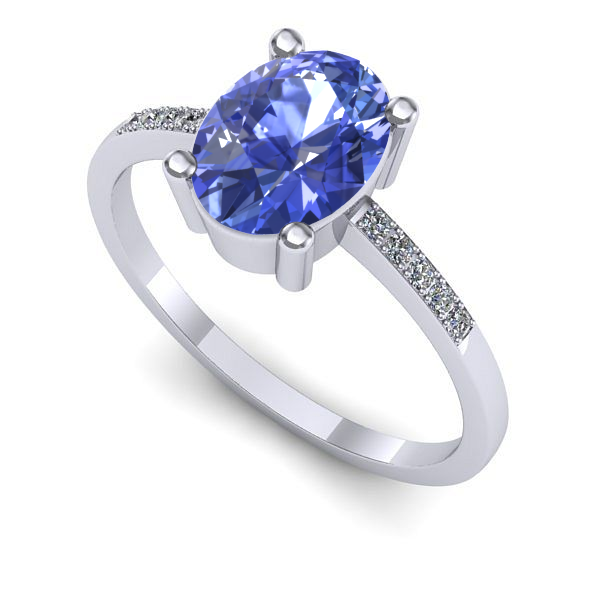 Inel din aur alb cu tanzanit