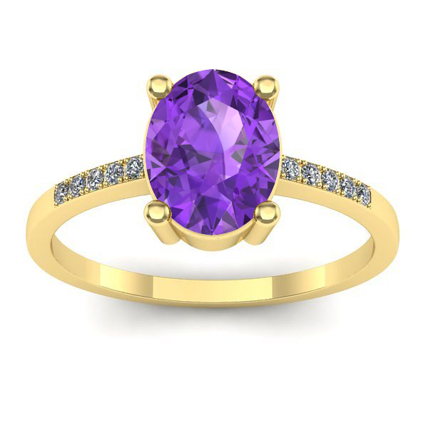 Inel cu ametist oval