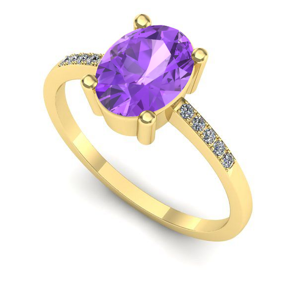 Inel din aur galben cu ametist