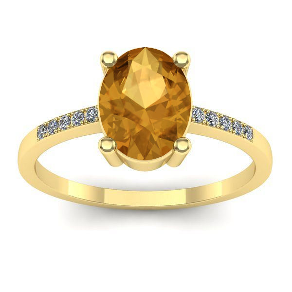 Inel de logodna cu citrin oval