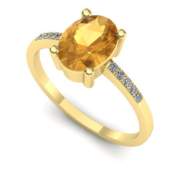 Inel de logodna din aur galben cu citrin