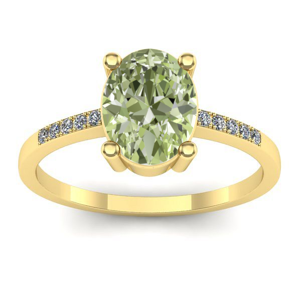 Inel de logodna cu diamant de laborator verde oval