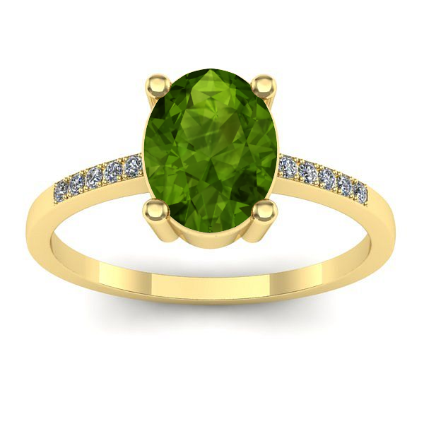 Inel logodna cu peridot oval