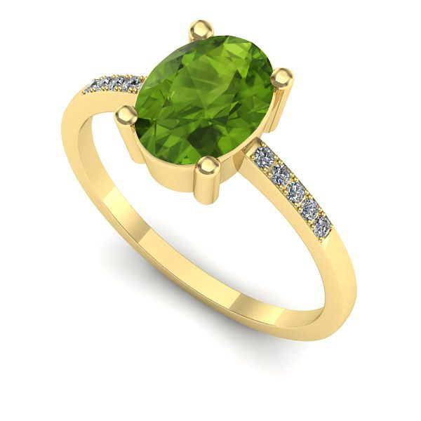 Inel de logodna din aur galben cu peridot