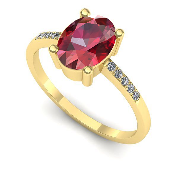 Inel de logodna din aur galben cu rubin