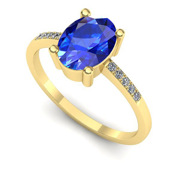 Inel de logodna din aur galben cu safir