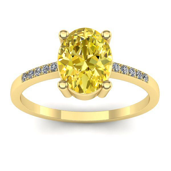 Inel cu safir galben oval