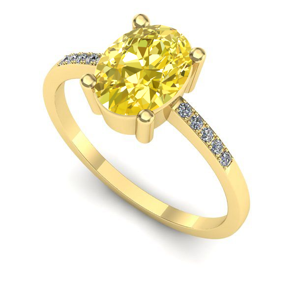 Inel de logodna din aur galben cu safir galben