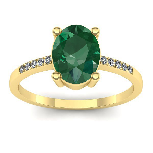 Inel de logodna cu smarald oval