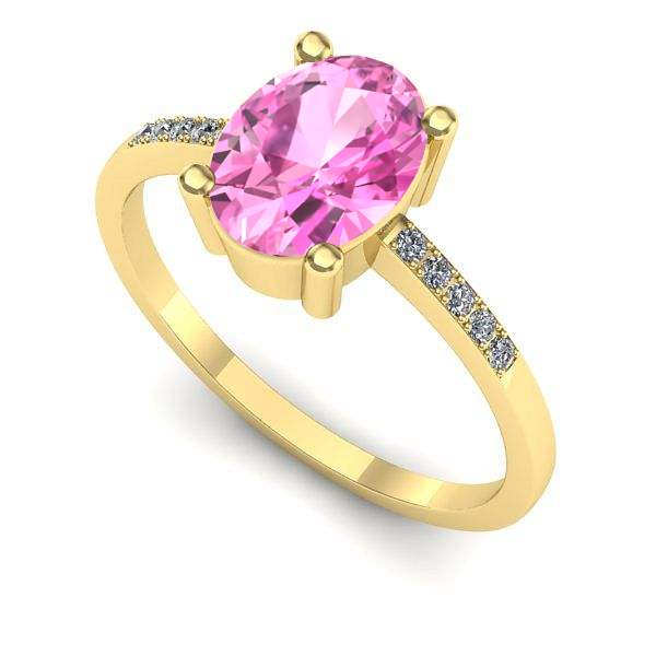 Inel din aur galben cu safir roz