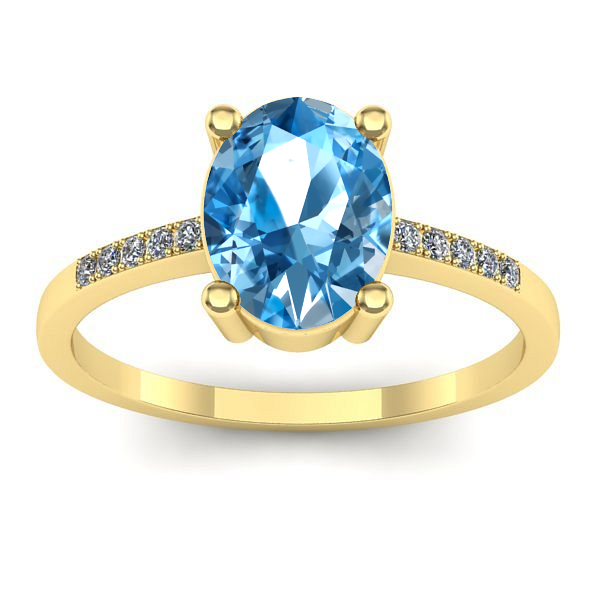 Inel de logodna cu topaz blue oval