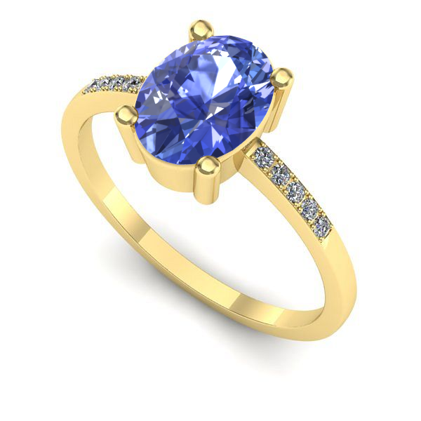 Inel din aur galben cu tanzanit