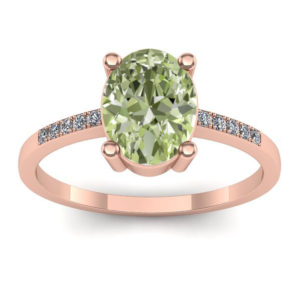 Inel de logodna cu diamant de laborator verde oval