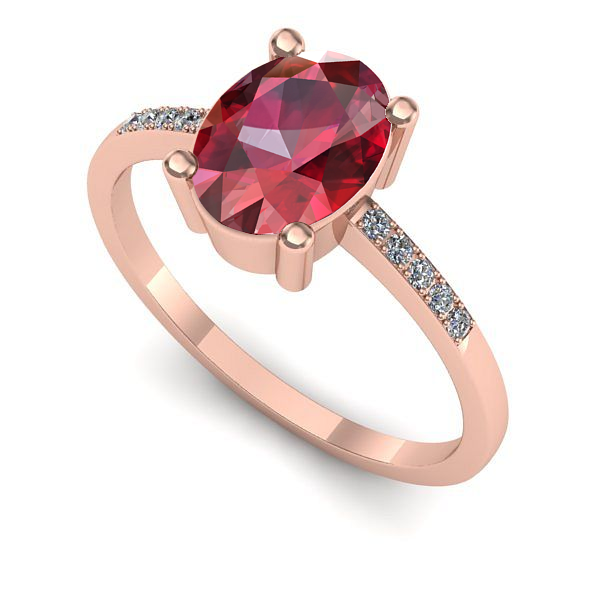 Inel de logodna din aur roz cu rubin