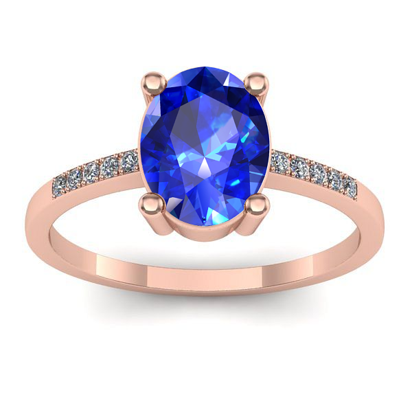 Inel de logodna cu safir oval
