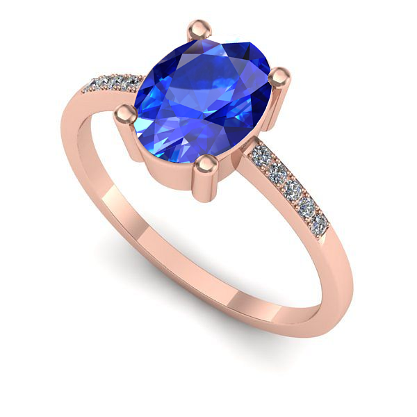 Inel din aur roz cu safir