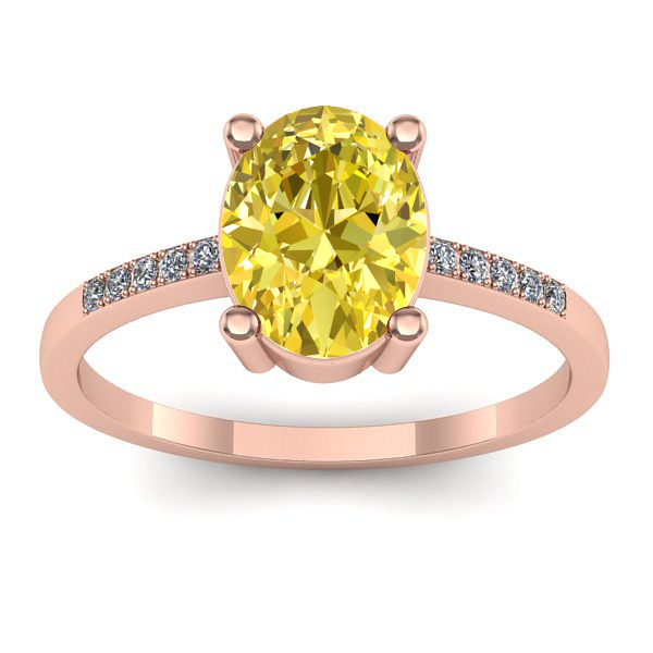 Inel de logodna cu safir galben oval
