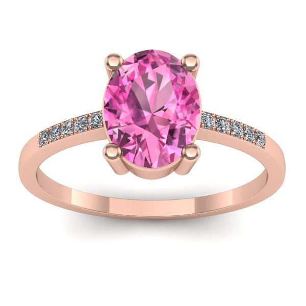 Inel cu safir roz oval