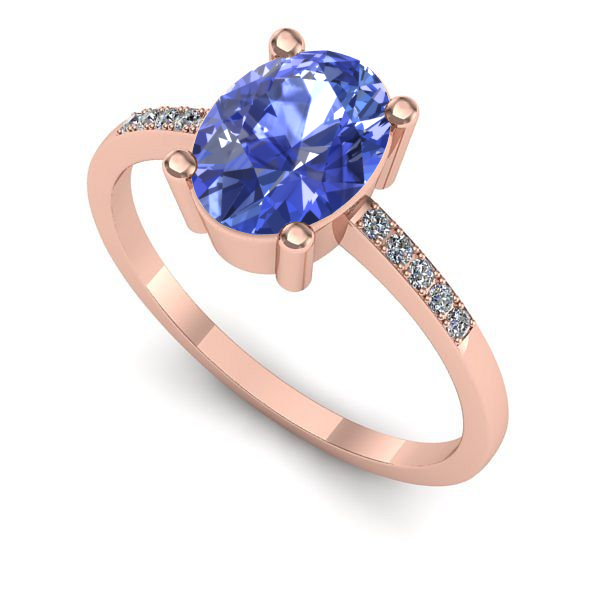 Inel de logodna din aur roz cu tanzanit