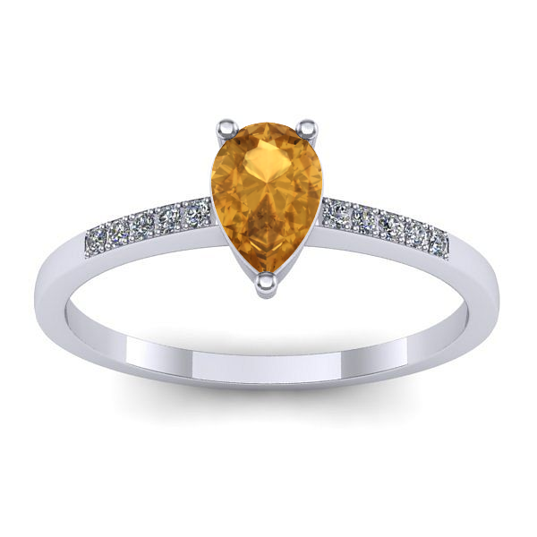 Inel de logodna cu citrin lacrima