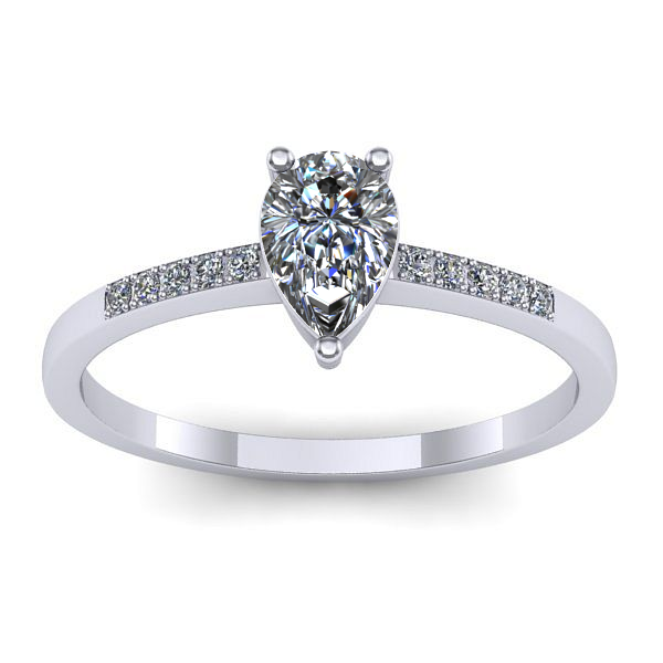 Inel logodna cu diamant pear