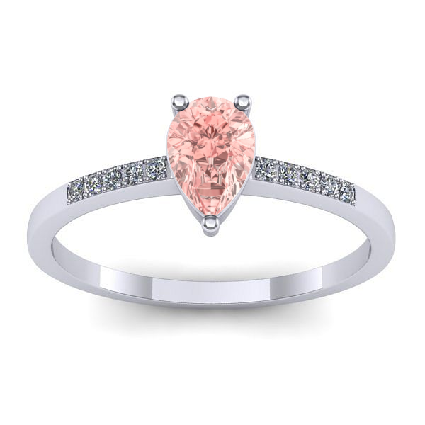 Inel de logodna cu diamant de laborator roz lacrima