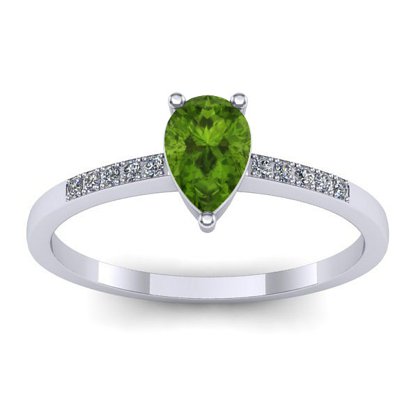 Inel logodna cu peridot lacrima