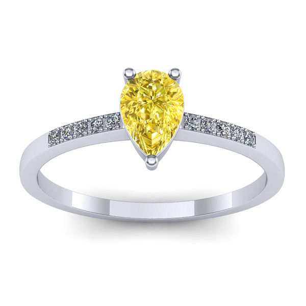 Inel cu safir galben lacrima