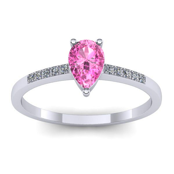 Inel cu safir roz lacrima