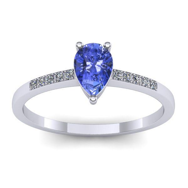 Inel logodna cu tanzanit lacrima