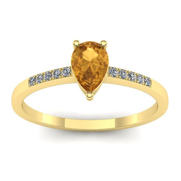 Inel logodna cu citrin lacrima