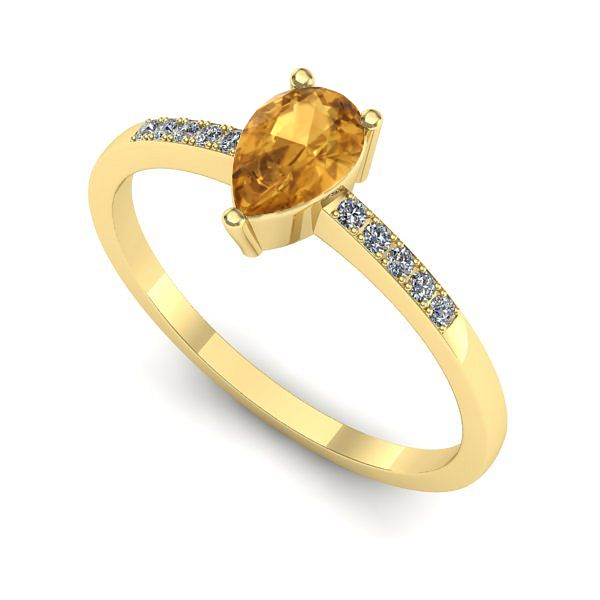 Inel din aur galben cu citrin