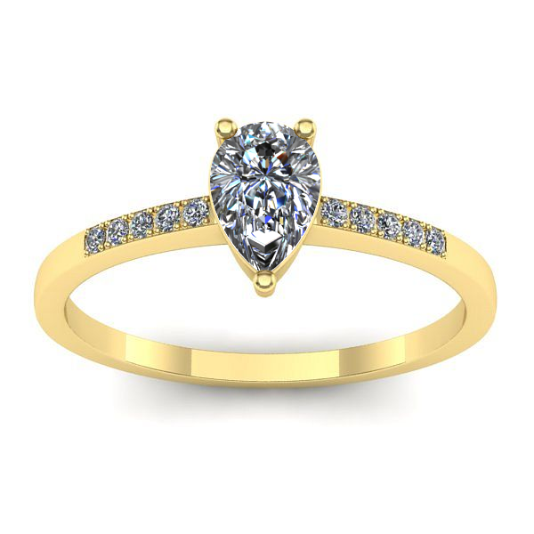Inel logodna cu diamant pear