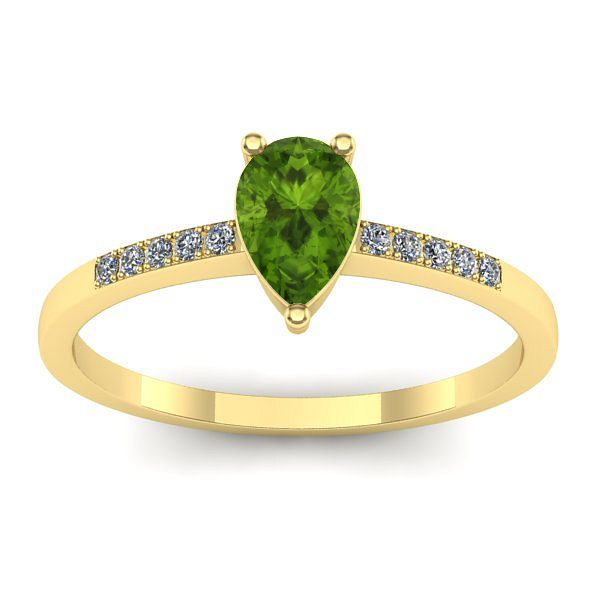 Inel logodna cu peridot lacrima