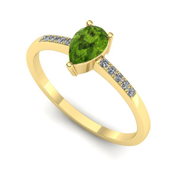 Inel de logodna din aur galben cu peridot