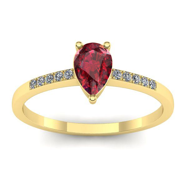 Inel de logodna cu rubin lacrima