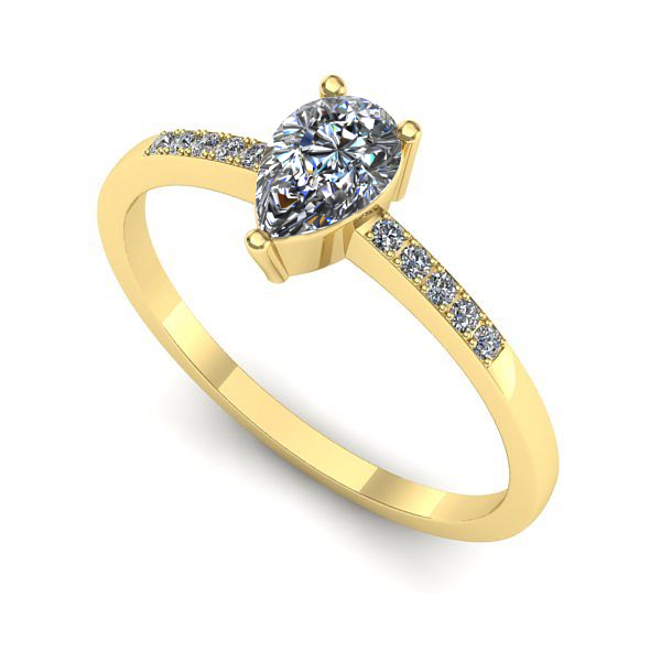 Inel de logodna din aur galben cu safir alb