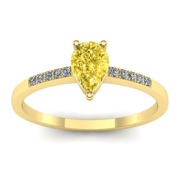 Inel de logodna cu safir galben lacrima