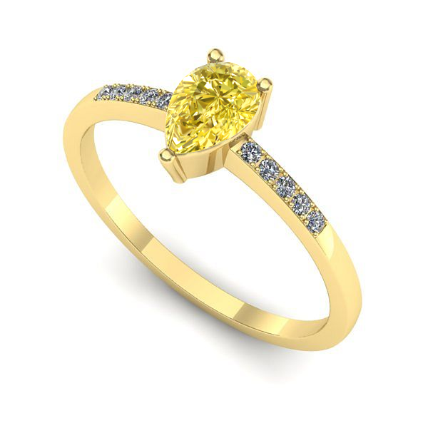 Inel logodna din aur galben cu safir galben