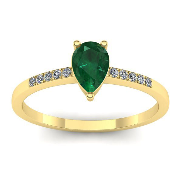 Inel cu smarald lacrima